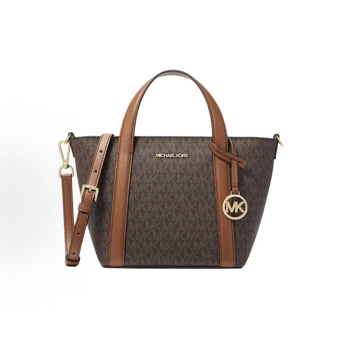 

Michael Kors Mk Pratt Logo Zip Coated Canvas Tote Bag Women Tote Bags Brown 35S4G3FM1B-BROWN Basic Set (Bag+Dust Bag)
