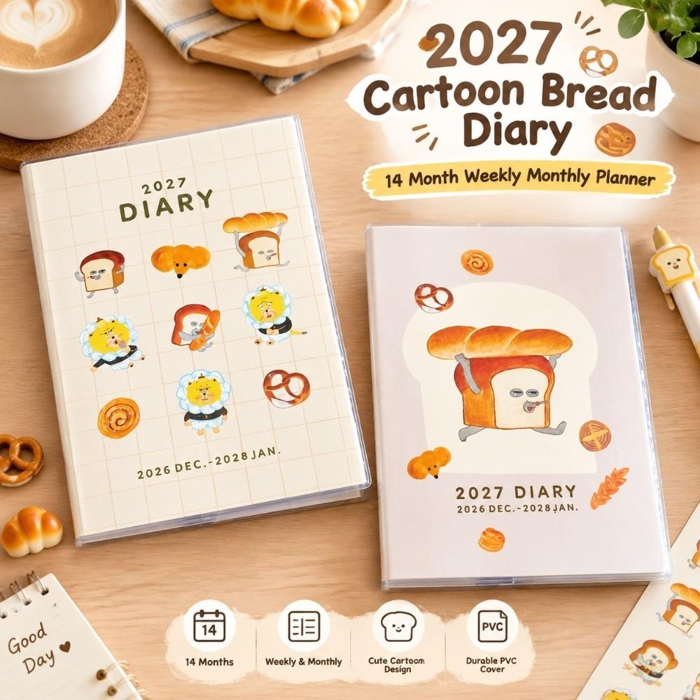 Hand-Tearable 2027 Planner Writable Weekly Monthly Planner Cute Cartoon Diary Students