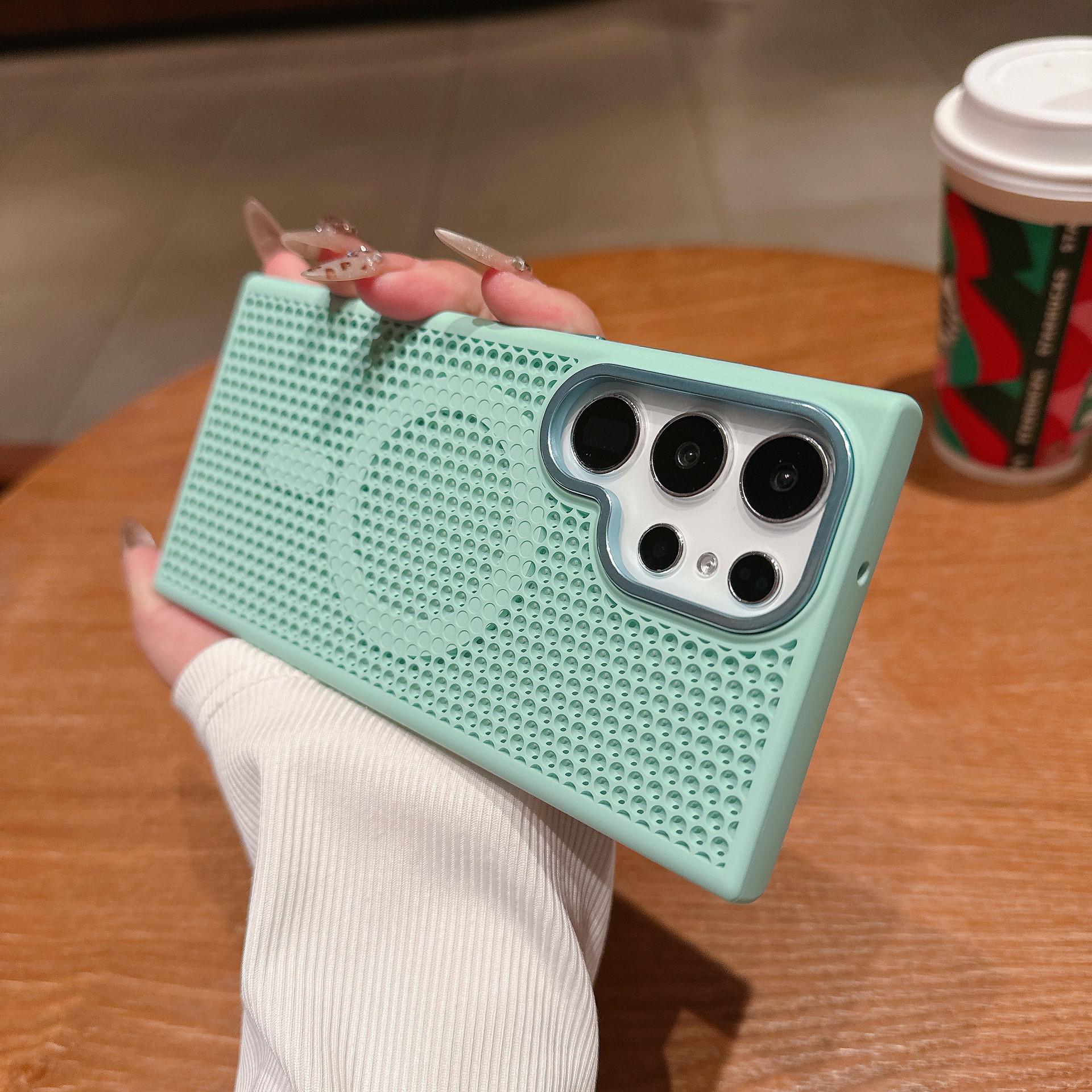 

Thermal Cellular Mesh Case Is Suitable for Samsung S25 Ultra Magnetic Phone Case S24Plus Skin Feeling Breathable S23 Anti Fall S25Ultra