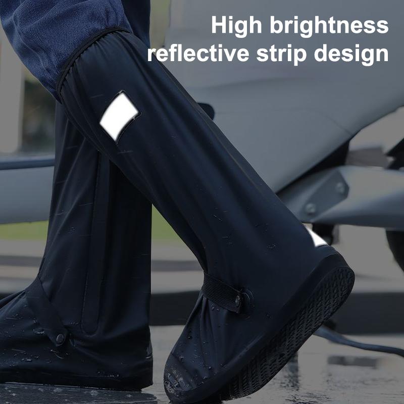 Rain Boot Shoe Cover Waterproof With Reflector High Top Shoes Dust Covers For Men Women Outdoor Rainproof Shoes Cover