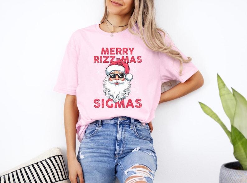 Funny Hipster Merry Rizzmas Sigmas Santa Rizz The Season Rizzler Santa Claus Tee Regular Commut