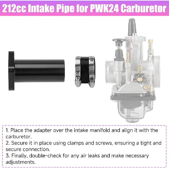 Intake Manifold Inlet Pipe Kit Replacement For PWK 24Mm 28Mm PE Carburetor Predator 212 224 196Cc 200Cc Engine Coleman Mini Bike CT200U BT200X KT196