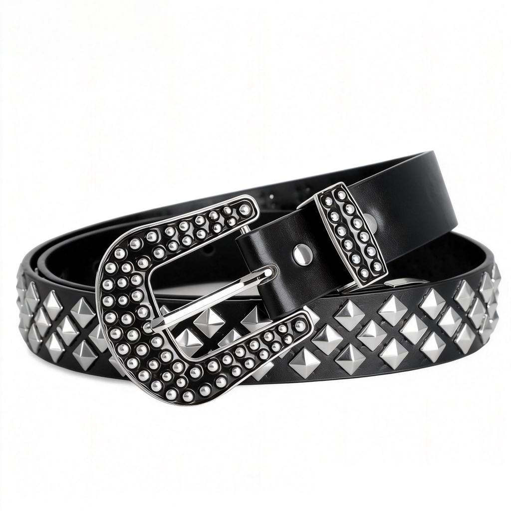 Trend Rivet Belt Heavy Metal Belt Men Women Punk Nightclub Rock Style Jeans Waist Belt Y2K Belt Fashion Decoration Women's Belts