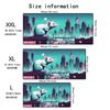 Retro Neon City Large Gaming Mouse Pad Non Slip Rubber Extended Keyboard Desk Mat for PC Gamer Home Office Table Decor Mousepad