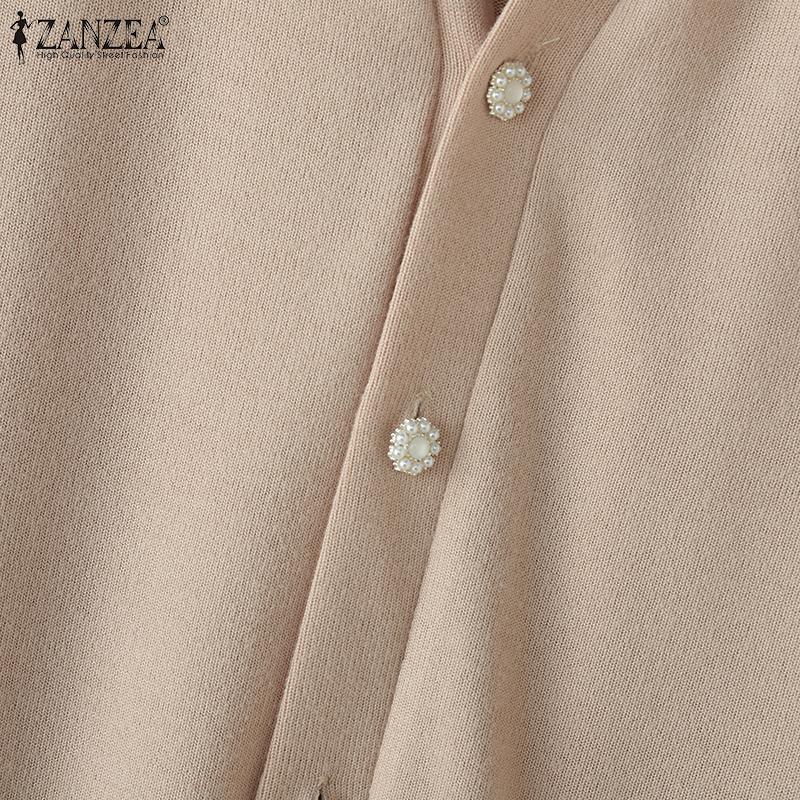 ZANZEA Women Casual V-Neck Solid Color Short Sleeve Blouse
