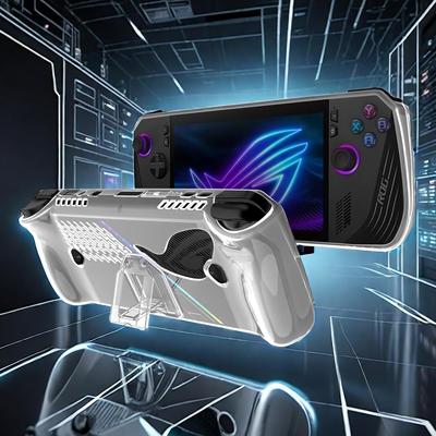 Carcasă rigidă transparentă TPU cu suport pentru ASUS Rog Ally X 2024, accesorii Rog Alloy X Husă de protecție cu piele moale Husă cu suport cu suport