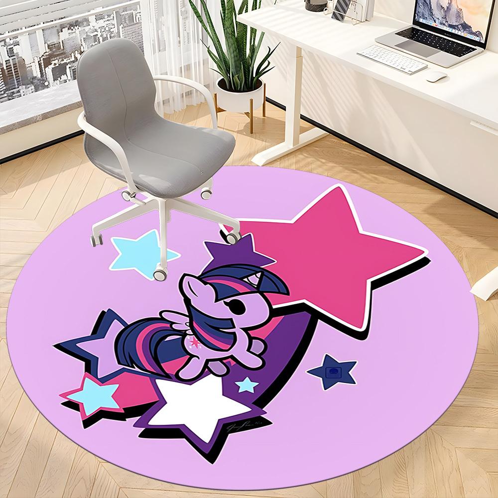 1 pièce Tapis Rond de Bureau My Little Pony, Sous les Chaises de Bureau Chambre à Coucher Salon Décoration de la Maison  a1022191