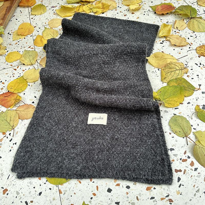 

Winter new knitted thickened warm scarf men s and women s solid color wool scarf Above 175cm