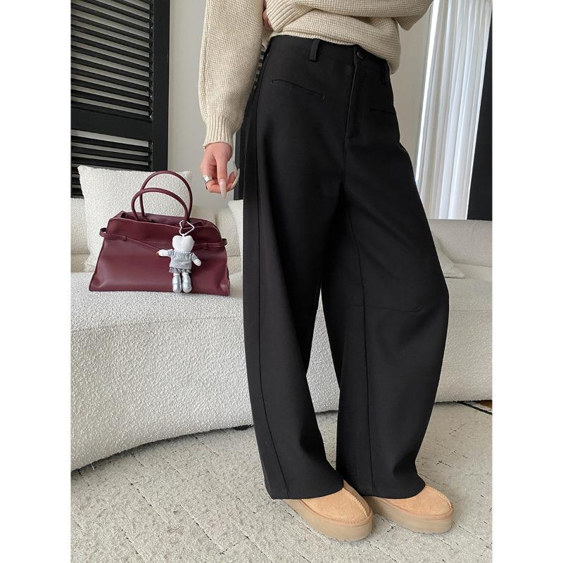 Sinan Early Spring Stylish One-Shoulder Bag and High Waist Slimming Curved Wide-Leg Pants SN8565 Small