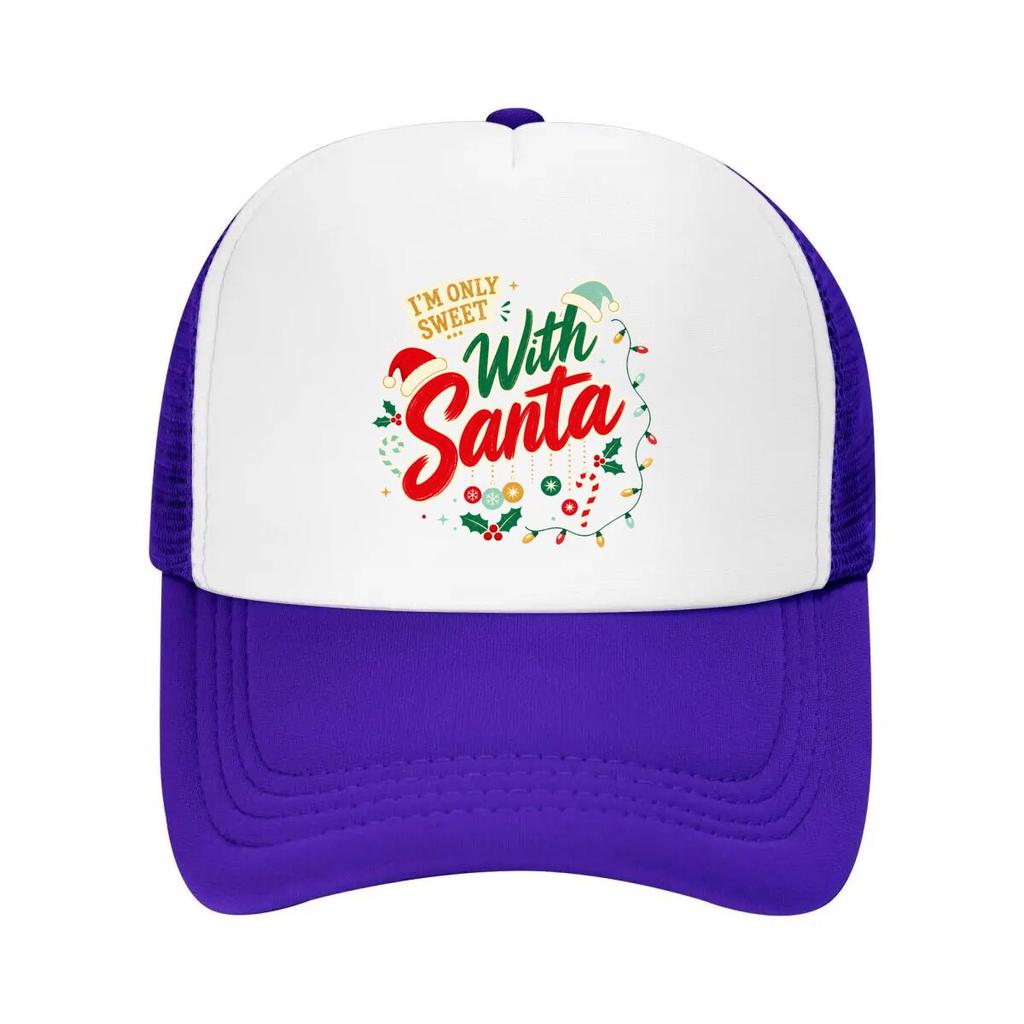 Sassy Christmas Santa Quote Typograp Mesh Baseball Cap Casual Hat Outdoor  For Womens Unisex FeUnisex