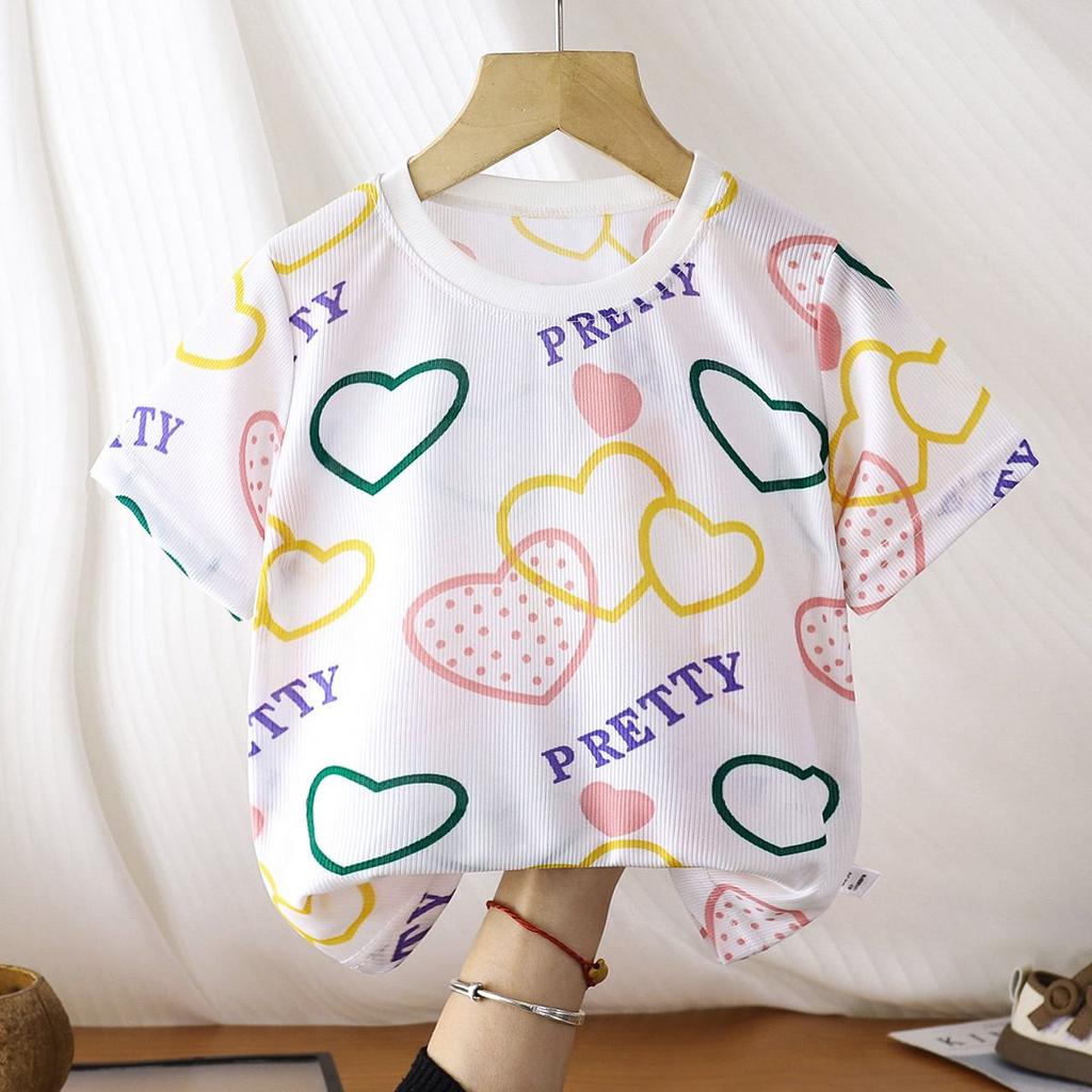 Children's Short Sleeved T-shirt for Boys and Girls Summer Colorful and Cool Thin Design Suitable for Medium and Large Children Casual Short Sleeved