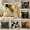 Creative Abstract Illustration Art Cushion Cover Pillowcase Antidustmite Invisible Zipper Short Plush Sofa Cushion