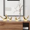 2pcs Ceramic Bird Ornaments Gold/Silver Color Blessing Birds Decoration