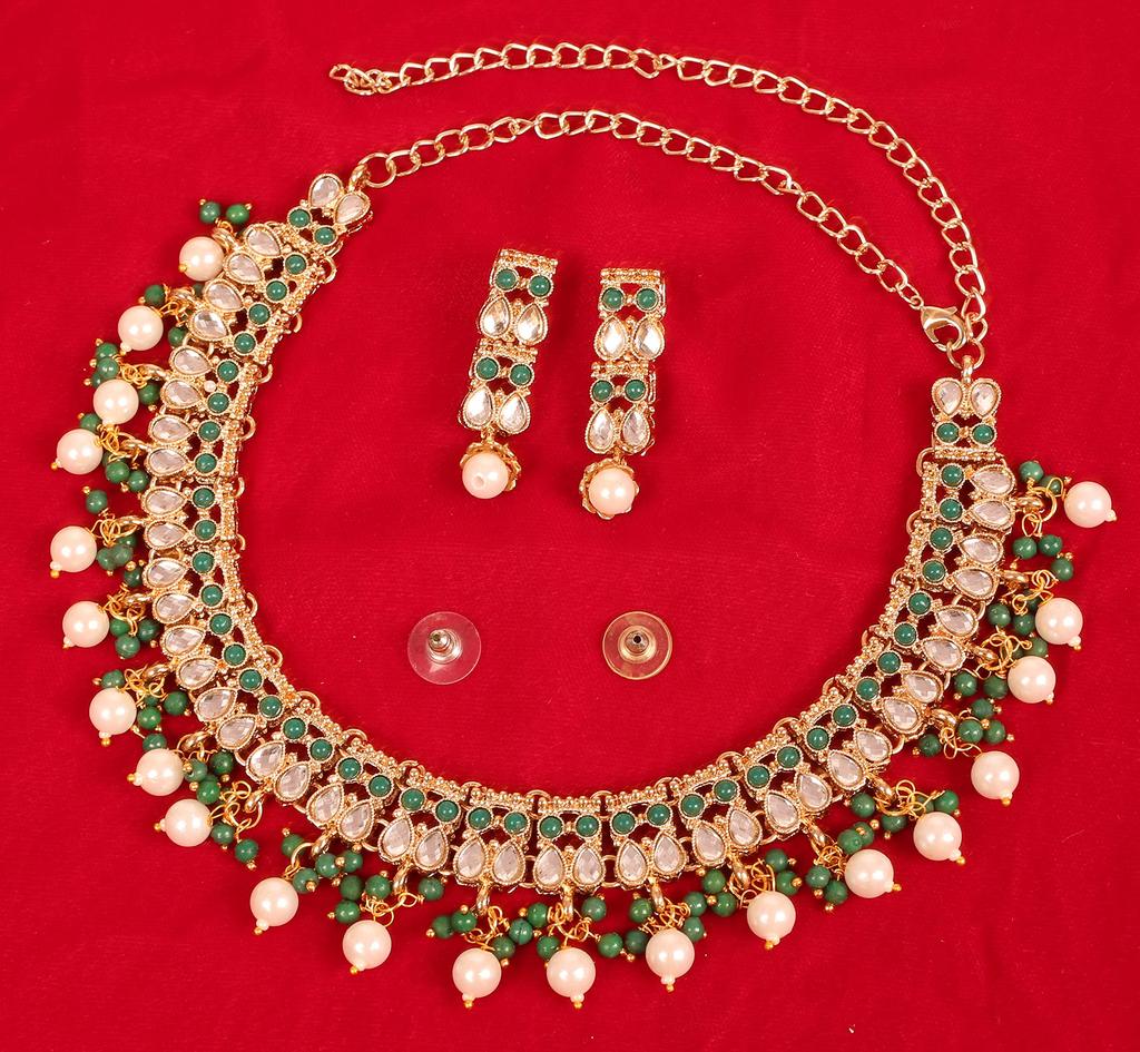 Touchstone Indisk Bollywood Håndlaget Tradisjonell Kongelig Mughal Kundan Polki Meenakari Emalje Fargerik Bryllupsdesigner Smykkesett Langt Halskjede Gull