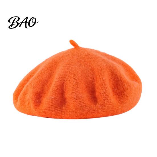 Stylish Travel Headgear Women Wool Beret Hat, Elegant Classic Solid Color Winter French Style Hat Cap, Soft Breathable Blend Headwear for Ladies