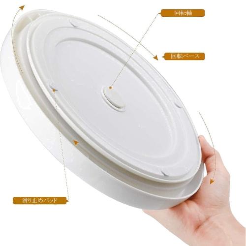 YMJOGGUE Spice Storage Tray, Kitchen Storage, Spice Rack, Refrigerator Rotating Stand, 360-Degree Rotating Storage, Spice Rack, Spice/Fruit/Drink/Cosm