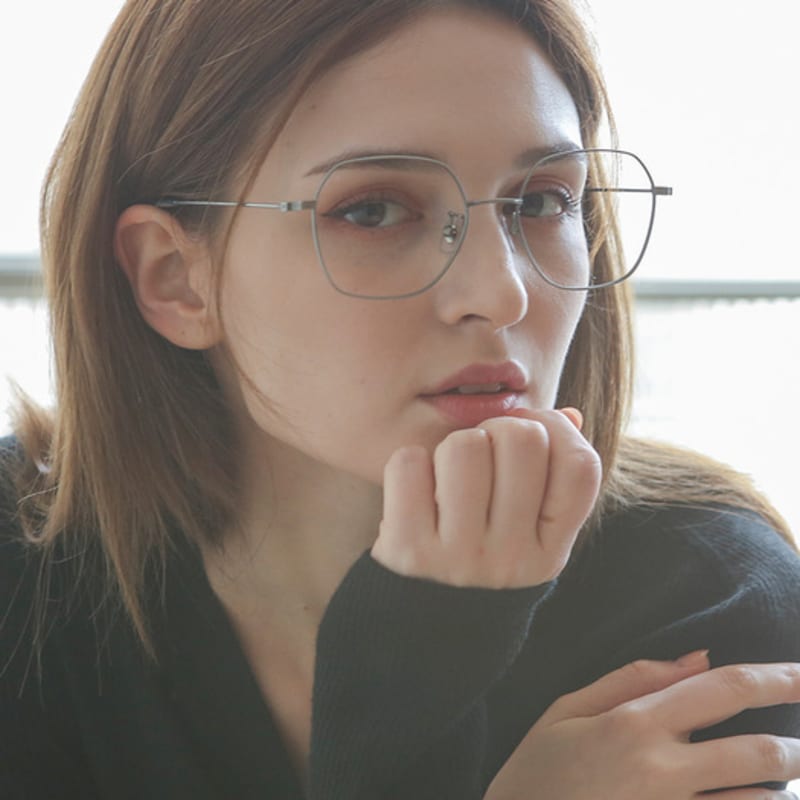 Shapeshape 030 Square Beta Titanium Glasses Antique Silver