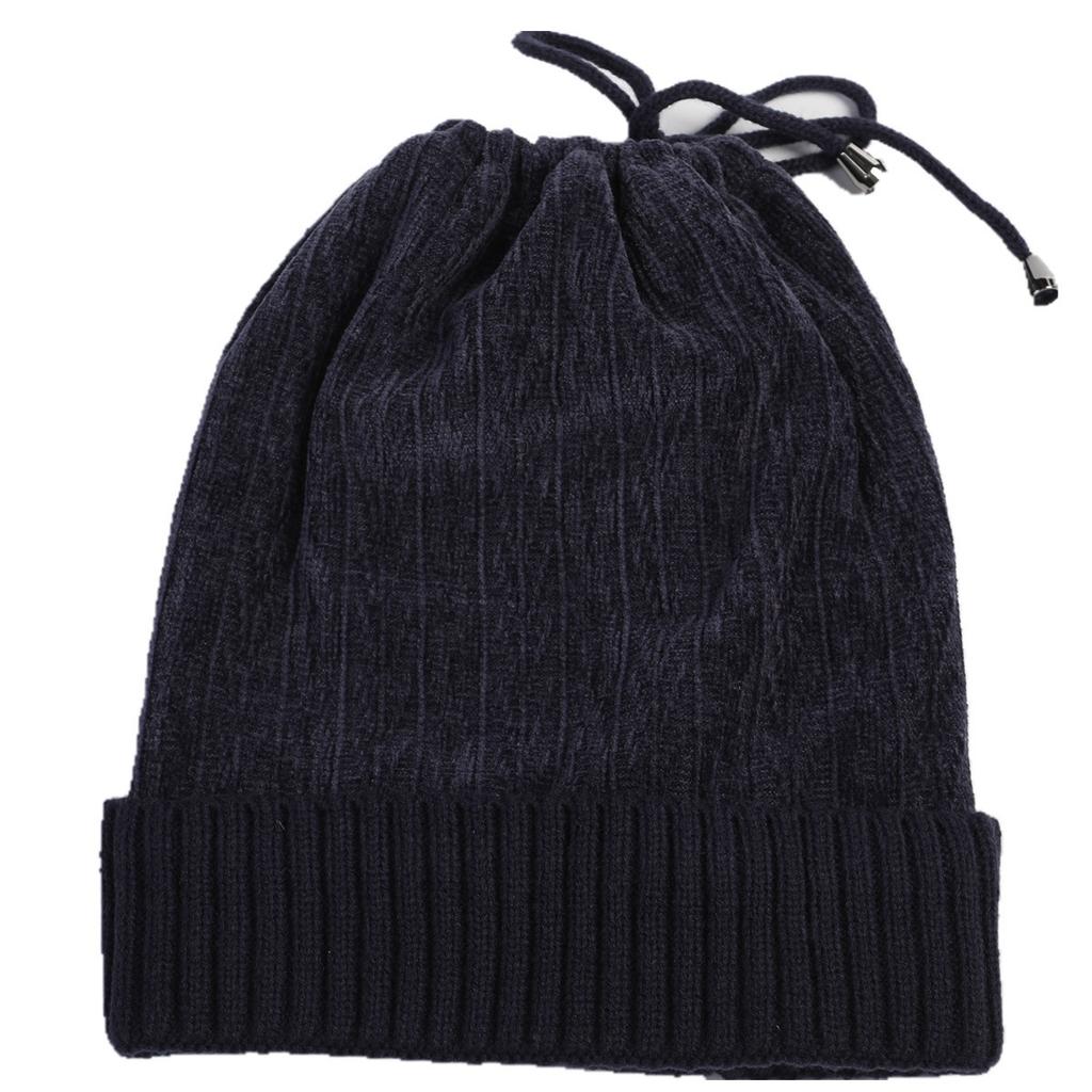 Hat Scarf  Baotou Hat for Men and Women Autumn and Winter Velvet Knitted Wool Confinement Windproof Ear Protection Hood