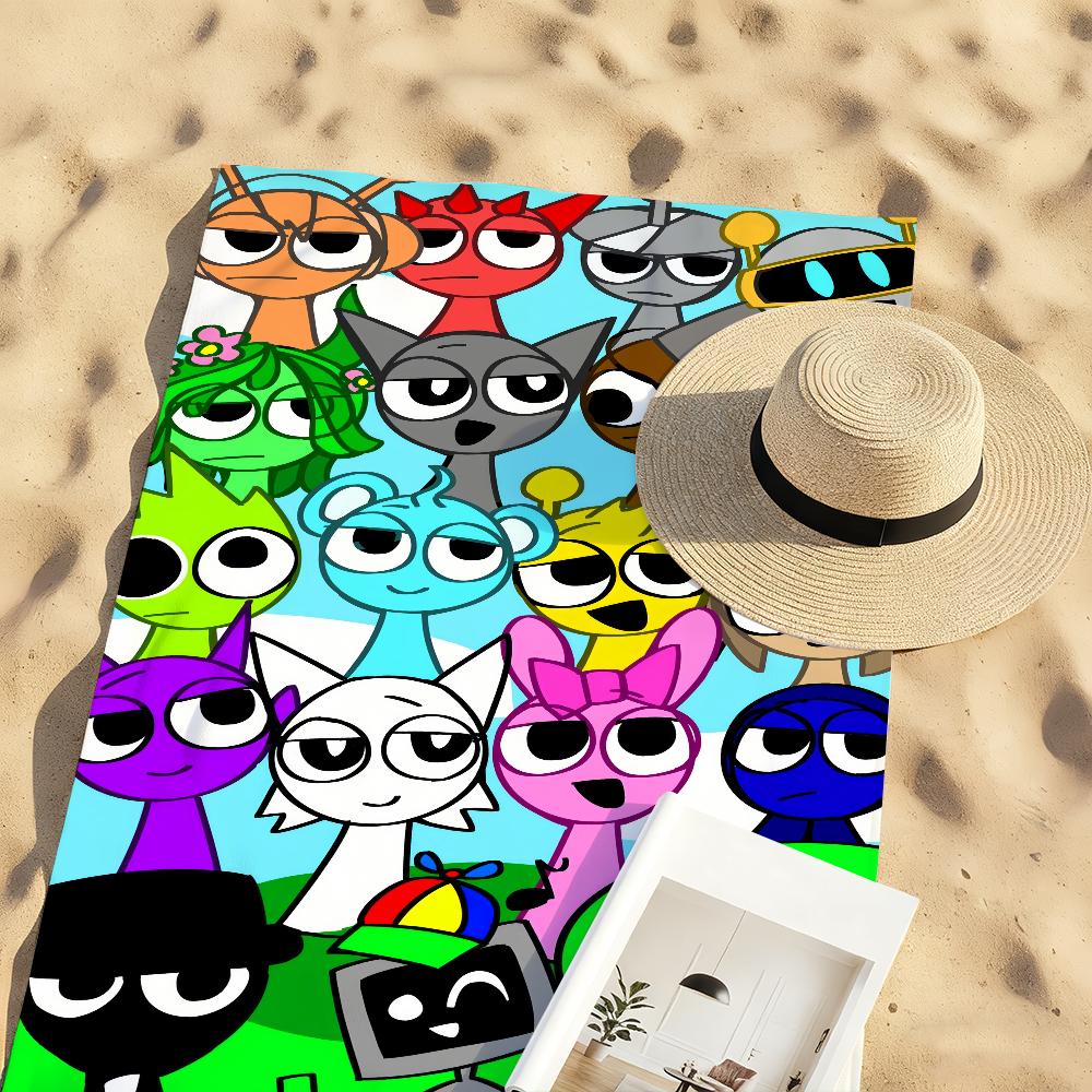 Spiel S-Sprunki Oren Cartoon Handtuch Weich Pool Geschenk für Reise Fitnessstudio Dusche Camping Schnelltrocknend Sport Große Strandtücher