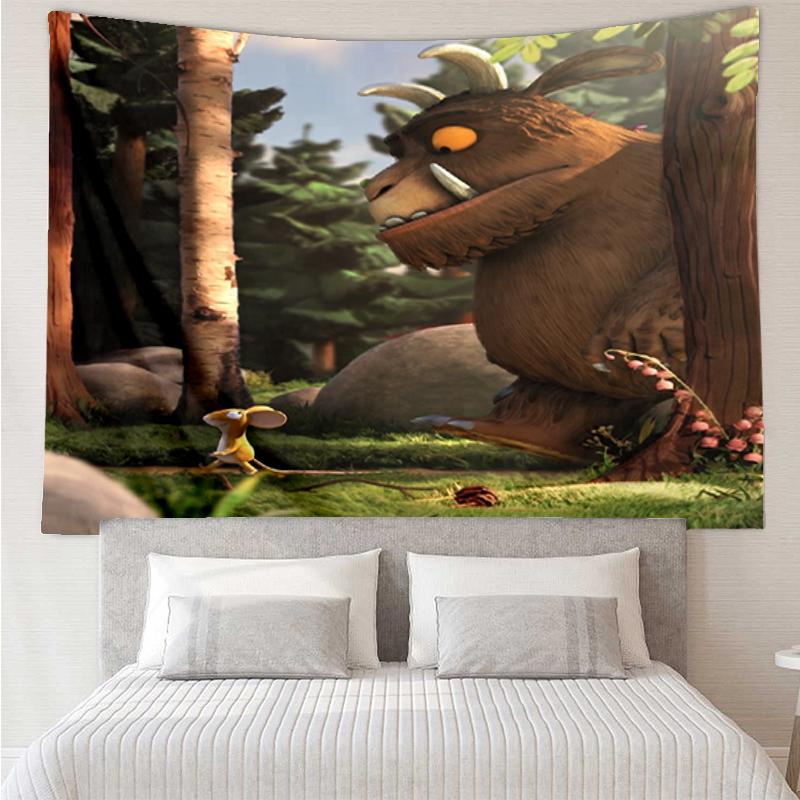 Arazzo con Stampa del Gruffalo, Sfondo, Montaggio Facile, Ideale per Camera da Letto, Ufficio e Soggiorno, con Decorazione Estetica da Appendere alla Parete.