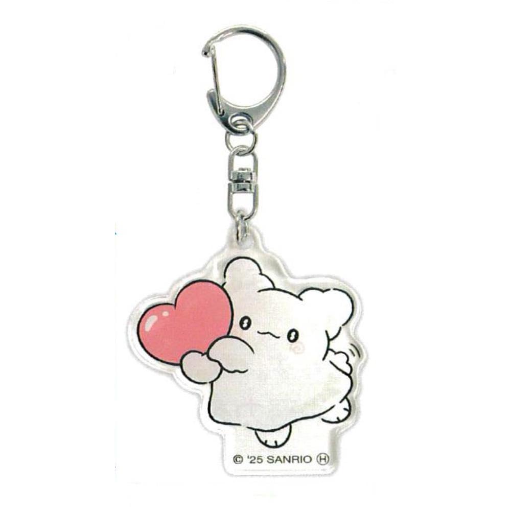 K Company Hanamaru Obake Acrylic x x Keychain, Heart, HO-AK-HT, H5.6 W5.3 D0.3cm