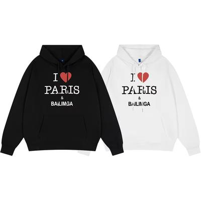 Neues Paris Zuhause Liebesbrief Locker Hundert Hoodie Männer und Frauen Paare Amerikanischer Herbst- und Wintermantel Trendmarke