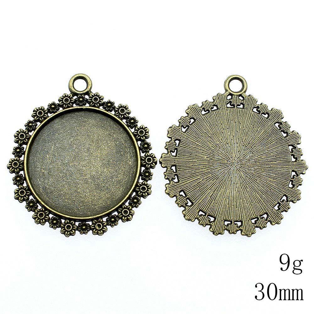 New Year's Day Accesories Fit Round 30-35mm Glass Cabochon Base Setting Tray Accessories Parts Souvenir Accessory Parts