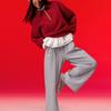 Under Armour New Spring Collection Casual Sports Series Brand Logo Fashion Simple Half-Zip Loose Sweatshirt Women Sweatshirt Flame-Red 6006009-625