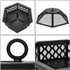 Portable Courtyard Metal Fire Pit 22" Hexagonal Shaped Iron Brazier Wood Burning Fire Pit Decoration for Backyard Poolside