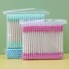 100-Pack Double-Ended Cotton Swabs: Colored, Disposable, Multi-Functional Beauty & Cleaning Tools