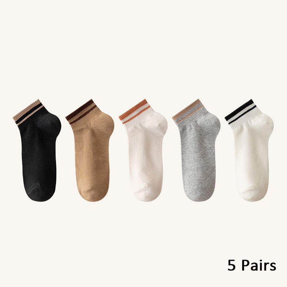 

5 пар жіночих смугастих коротких шкарпеток, бавовняних нековзних спортивних шкарпеток Y2K з дихаючою вуличною модою Harajuku для спортзалу та щоденного носіння One Size