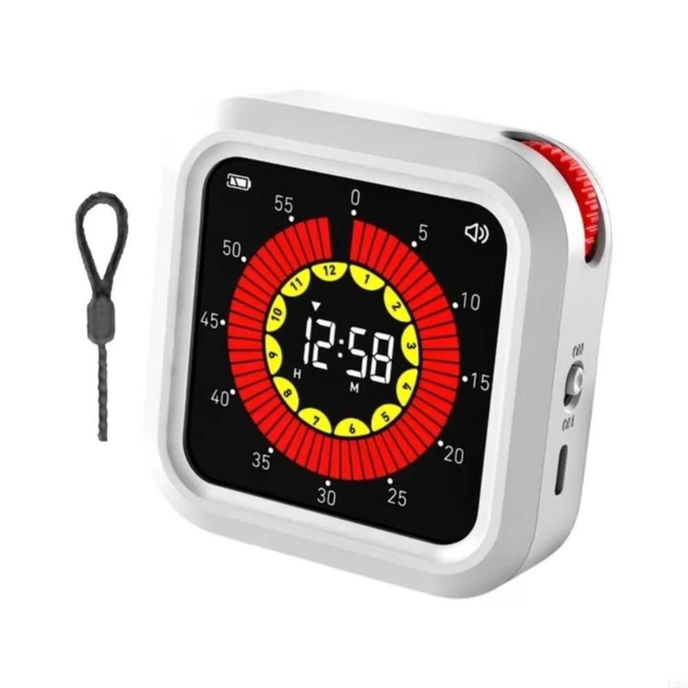 

Color Display Visual Digital Timer USB Rechargeable 12 Hours Countdown Stopwatch Timer Two Brightness Levels білий