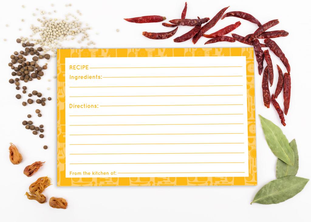 Inkdotpot Recipe Card 6x4 inch Single-Sided Recipe Design Cards Border Recipe Cards Wedding-Bridal Shower-Baby Shower- Pack of