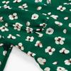 Spring New Women's Clothing European and American Style French Retro Fashion Short-sleeved Slim-fit Printed V-neck Dress