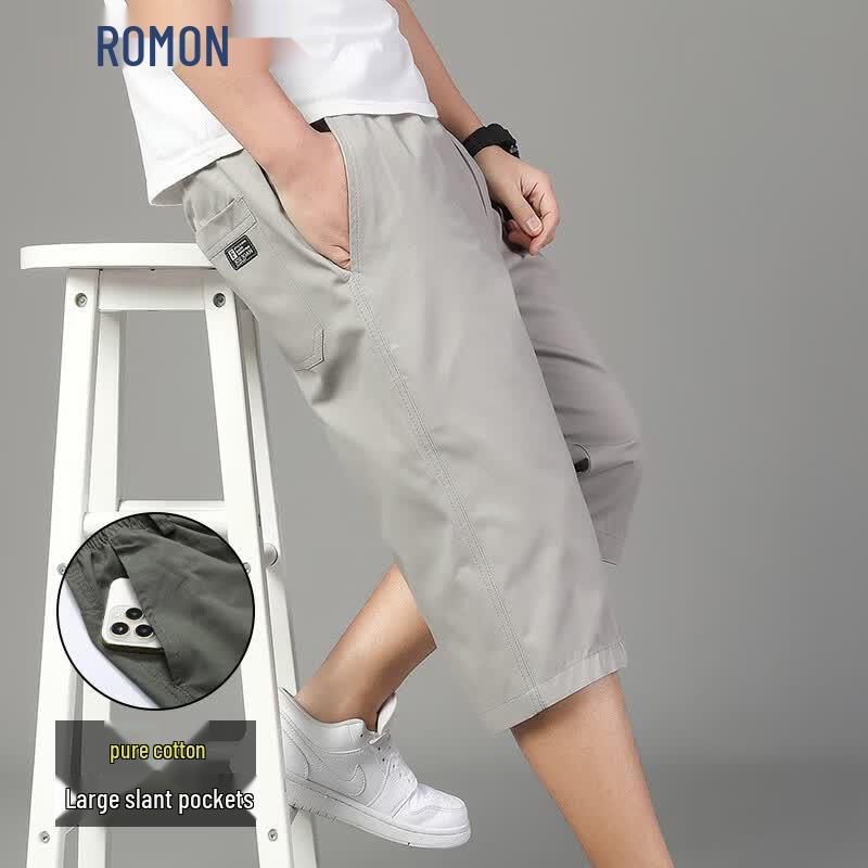 

ROMON Men s 100% Cotton Loose Fit Workwear Capri Shorts L