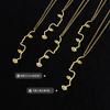 Style Exaggerated Personality Outline Face Pendant Necklace, Titanium Steel Plated 18K Real Gold Jewelry P086