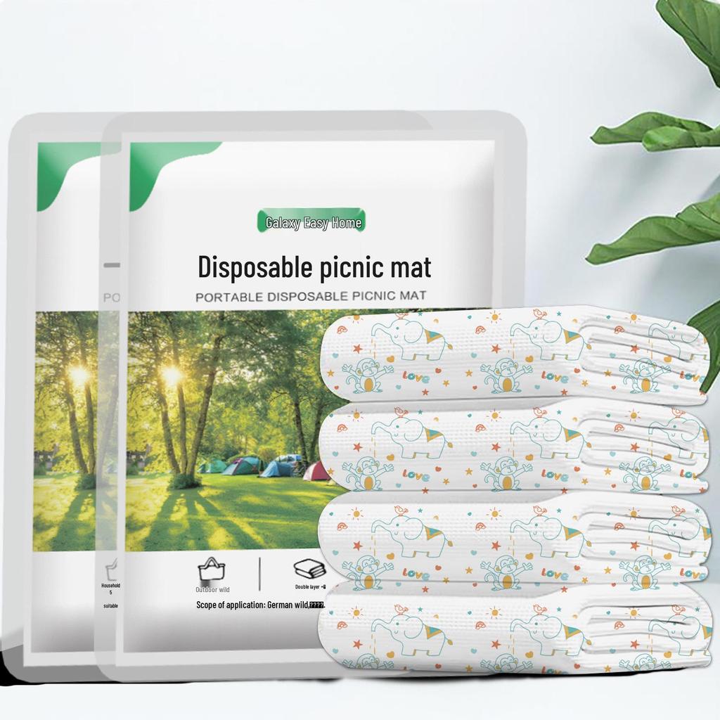 Portable Non-Woven Moisture-Proof Picnic Mat - Thick, Printed, and Easy to Carry for Outdoor Use