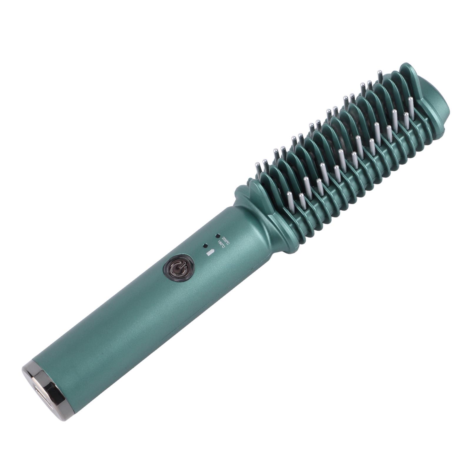 

Беспроводная щетка для выпрямления волос, завивки, равномерного и быстрого нагрева, перезаряжаемая через USB, инструмент для укладки волос