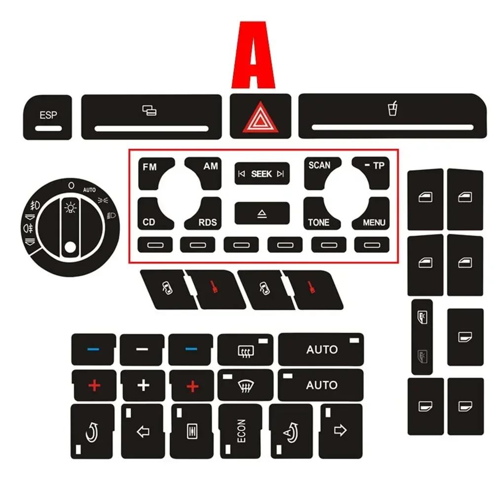 

Button Repair Decal Sticker Door Lock Window A/C Repair Stickers Set For A4 B6 B7 For ESP Headlight Adjust Button Decals Vinyl