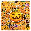 50Pcs Halloween Pumpkin Head Cool Graffiti Stickers Decorative Skateboard Water Cup Suitcase Phone Case Waterproof Decal Toys