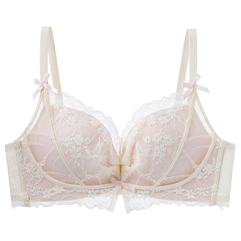 Female Spring and Autumn New Sexy Lace Small Boobies Gather To Show Big Prevent Droop To Receive Pair of Milk Underwear