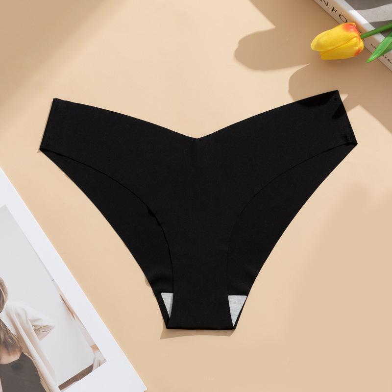 European and American seamless ice silk women's pure cotton file Xiyin light and seamless breathable and comfortable thong