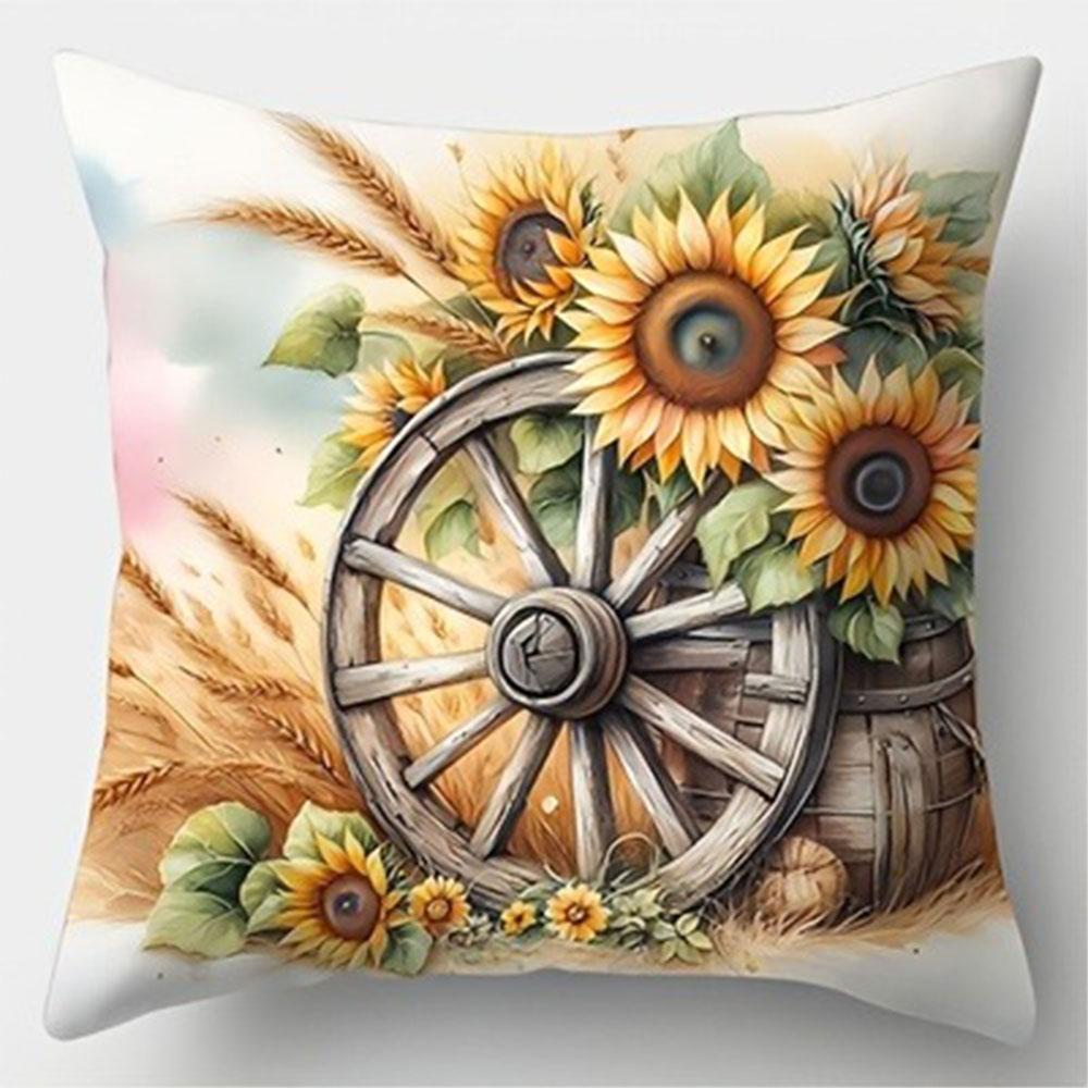 Blue Summer - Style PillowcaseBedroom Living Room Sofa Home Decor Polyester Cushion Cover with Zipper