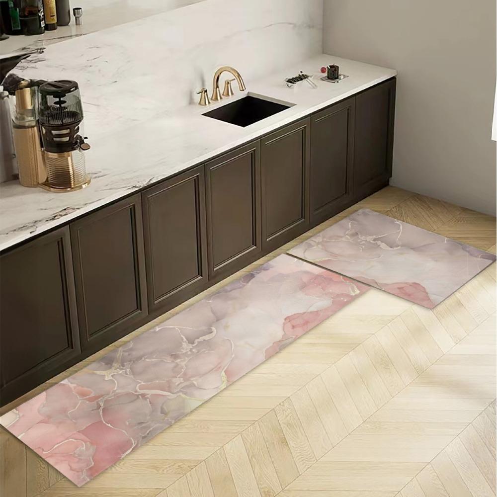 Microfiber Kitchen Two-piece Floor Mat Foot Pad Home Balcony Carpet Long Non-slip Oil Absorption and Water Absorption