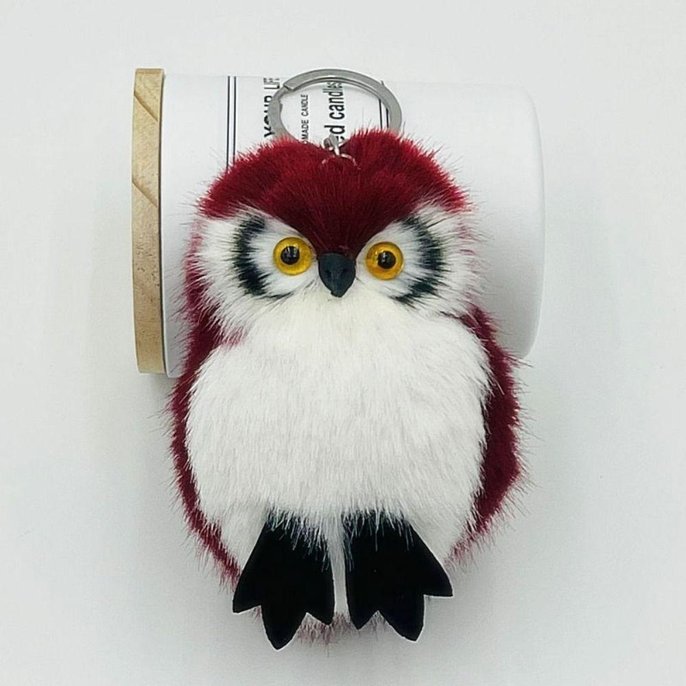 НОВЫЙ Плюшевый Сова Плюшевый Брелок Высокая имитация Миланский соболь Мультяшный Брелок для ключей автомобиля Сплав Подвеска для Рюкзака
