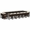 VidaXL Ensemble à manger de jardin et coussins 17 pcs marron rotin 3211785