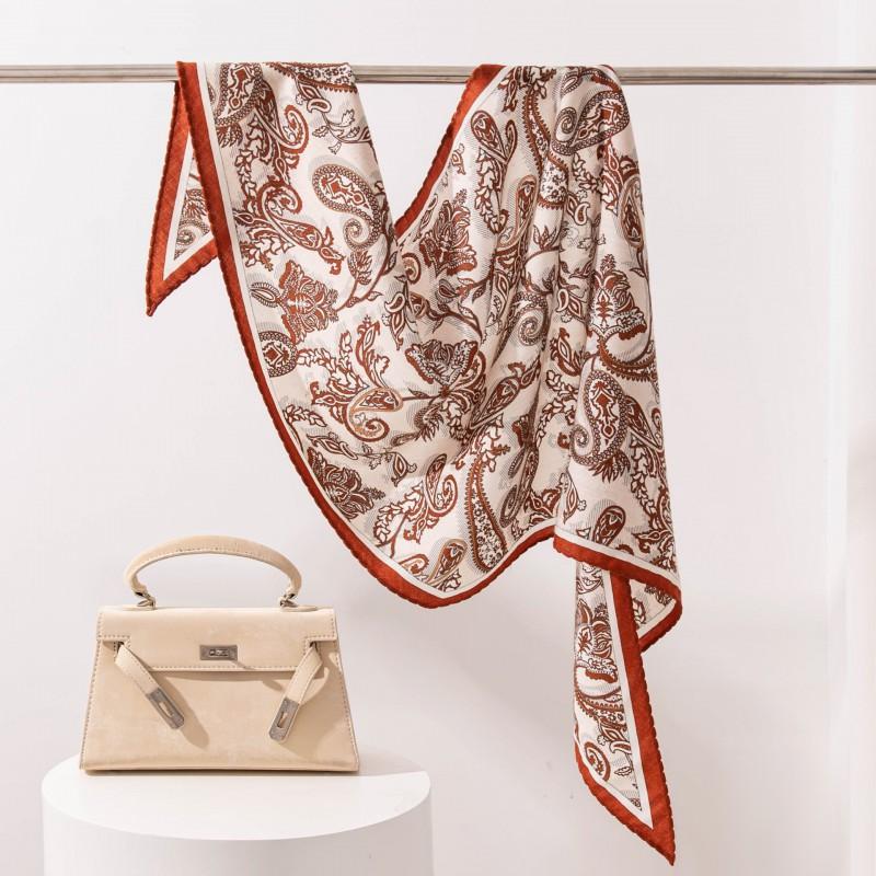 Silk Wool Scarf Fashion Versatile Wrap Shawl Neck Headband Bag Accessory
