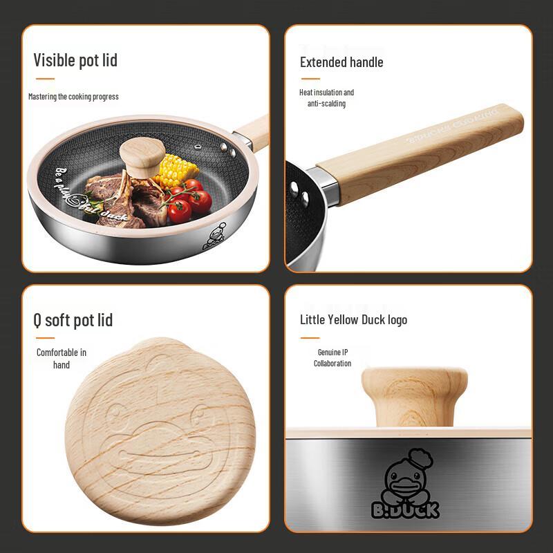 COOKER KING Little Yellow Duck 316 Stainless Steel Frying Pan