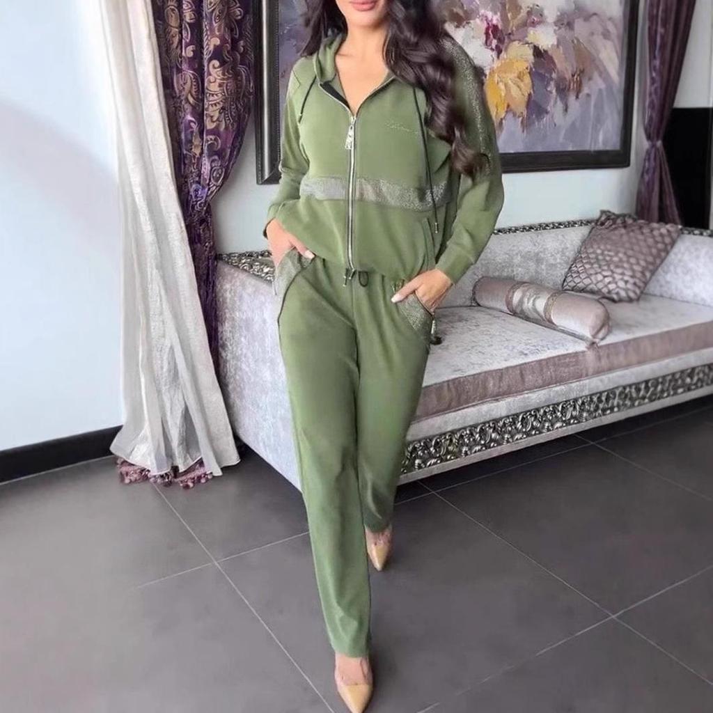 2024 Euro-American Autumn/Winter Casual Long Sleeve Sweatshirt & Pants Set