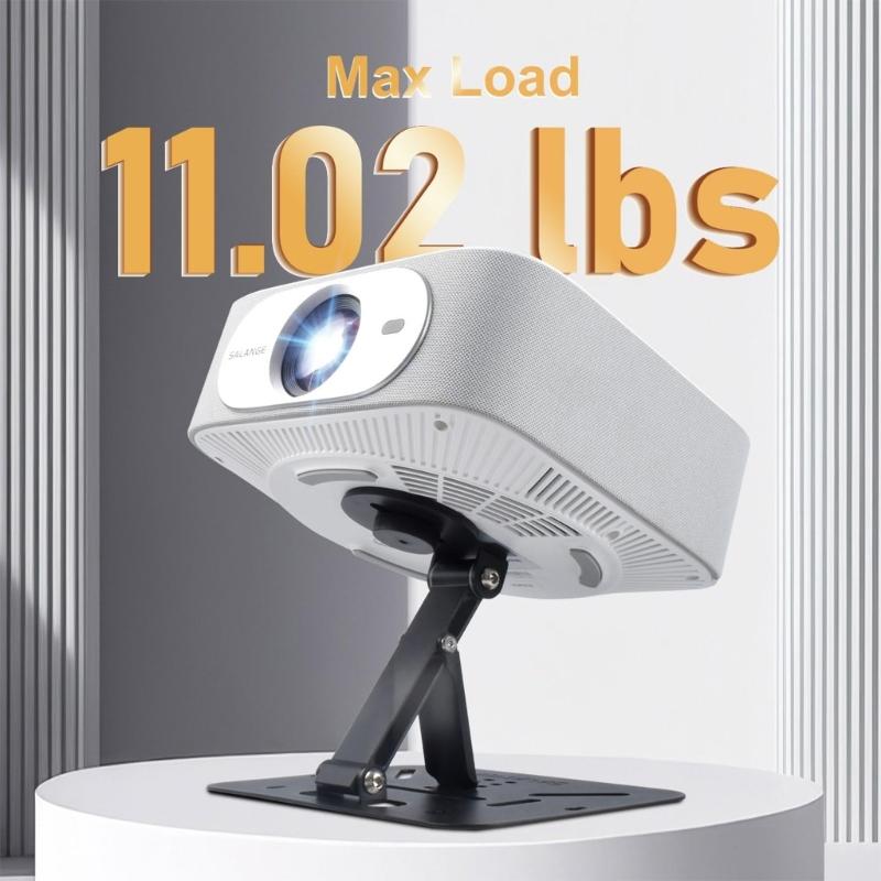 Heavy Duty Foldable Projector Stand Triangular Structure Supports 11Lbs Metal Mount For Wall Ceiling Desktop